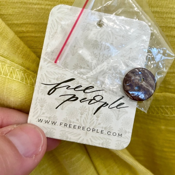 NWT Free People We The Free Luca Button Down Shirt Lace Small Citronelle Yellow - Picture 8 of 12